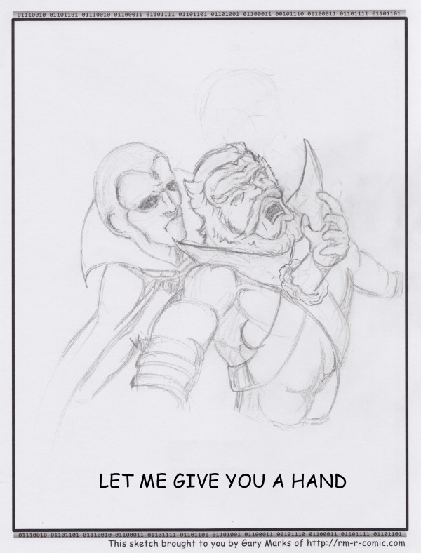 Remove R Comic (aka rm -r comic), by Gary Marks: A Vision 
Dialog: 
Don't let it slip through your grasp. 
 
Panel 1 
Caption: LET ME GIVE YOU A HAND 
